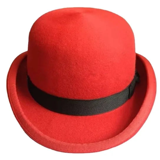 Mens-Hats-Charlie-Chaplin-Bowler-Hat Red