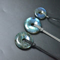 Wholesale 30mm 40mm Flash Stone Donut Pendant Iridescent Labradorite Necklace Ready Stock