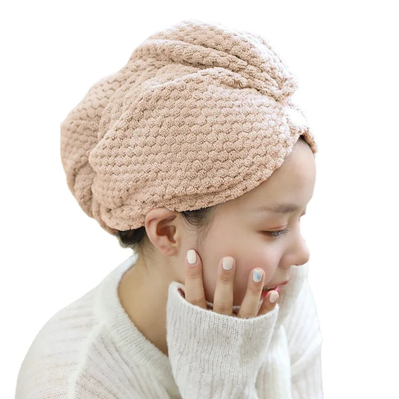 Wholesale Microfiber Curly Turbans Towels Hair Salon Towels Wrap for Women Sleeping Long Wet Hair Anti Frizz Terry Cloth Spa
