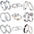 S925 Sterling Silver Adjustable Couple Ring Set Simple Love Wholesale Fine Jewelry Couple Ring