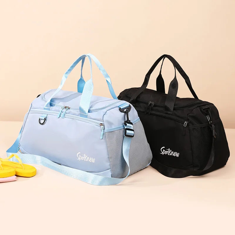 Fashion Shoulder Travel Weekender Overnight Duffel Bags Large Capacity Fitness Gym Yoga Luggage Bag with Shoe Pocket