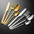 Stainless Steel Knife Fork Spoon Flatware Set Hotel Restaurant Cutlery Thick Handle Metal Gold Cutlery Set for Wedding