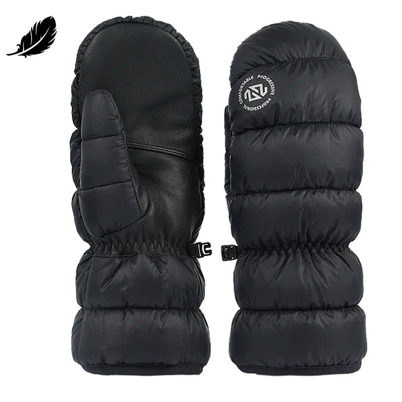 Cold Weather Custom Snowboard Gloves Down Gloves Soft Warm Down Mitten Puffy Mitten With Waterproof Insert
