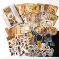 200pcs/pack Sample Data Space-Time Handwriting Series Artistic Retro Style Notebook DIY Decorative Collage Base Paper 4 Models