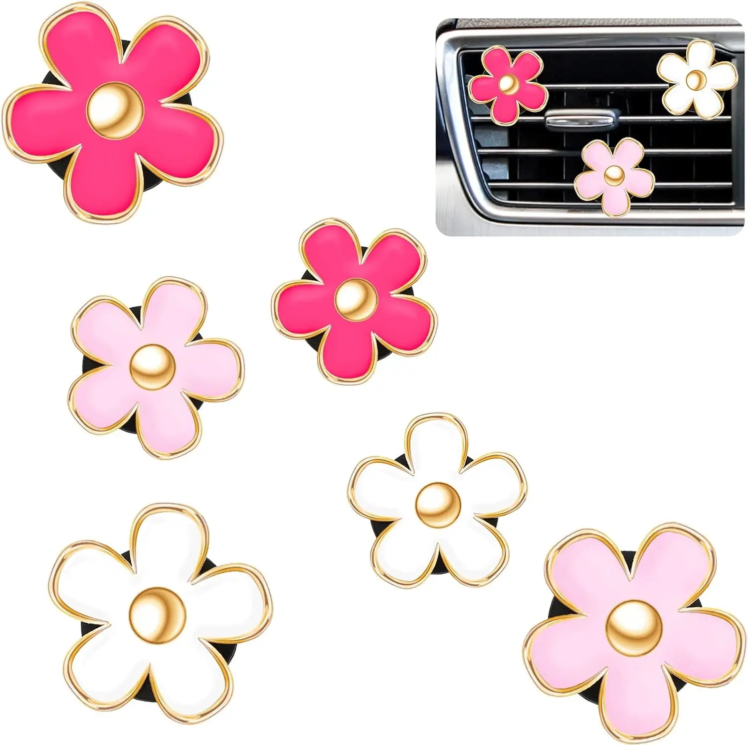 Flower Air Vent Clip Accessories Air Conditioning Outlet Clip Car Air Freshener Dashboard Accessories Charm Car Inter Decor