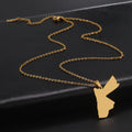 Stainless Steel the Hashemite Kingdom of Jordan- Map Charm Necklace 18K Gold Plated Jordan- Map Pendant Chain Necklace