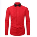 Hot Solid Color Dress Shirt for Men High-End Business Suit Stretch Double Pleated With Elegant Dress Shirt