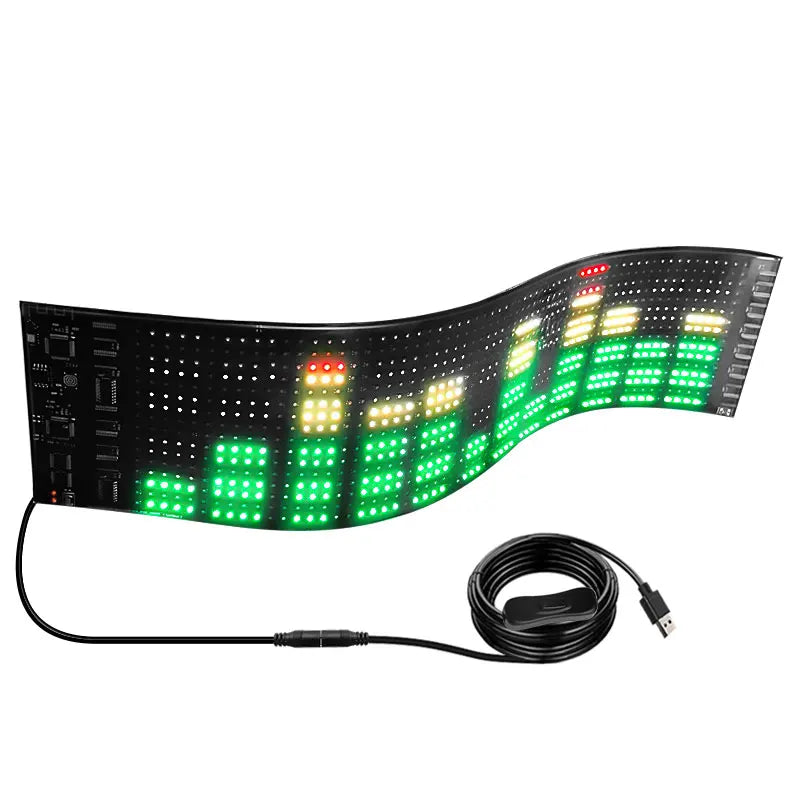 Waterproof LED Flexible Display Screen Smart APP Control RGB Advertising Scrolling Flexible LED Car Sign Board Light Weight Sign