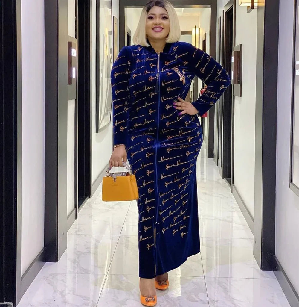 CCY Fashion Custom Muslim Abaya Velvet Long Maxi Dubai African Glitter Rhinestone Women Islamic Dress Abaya