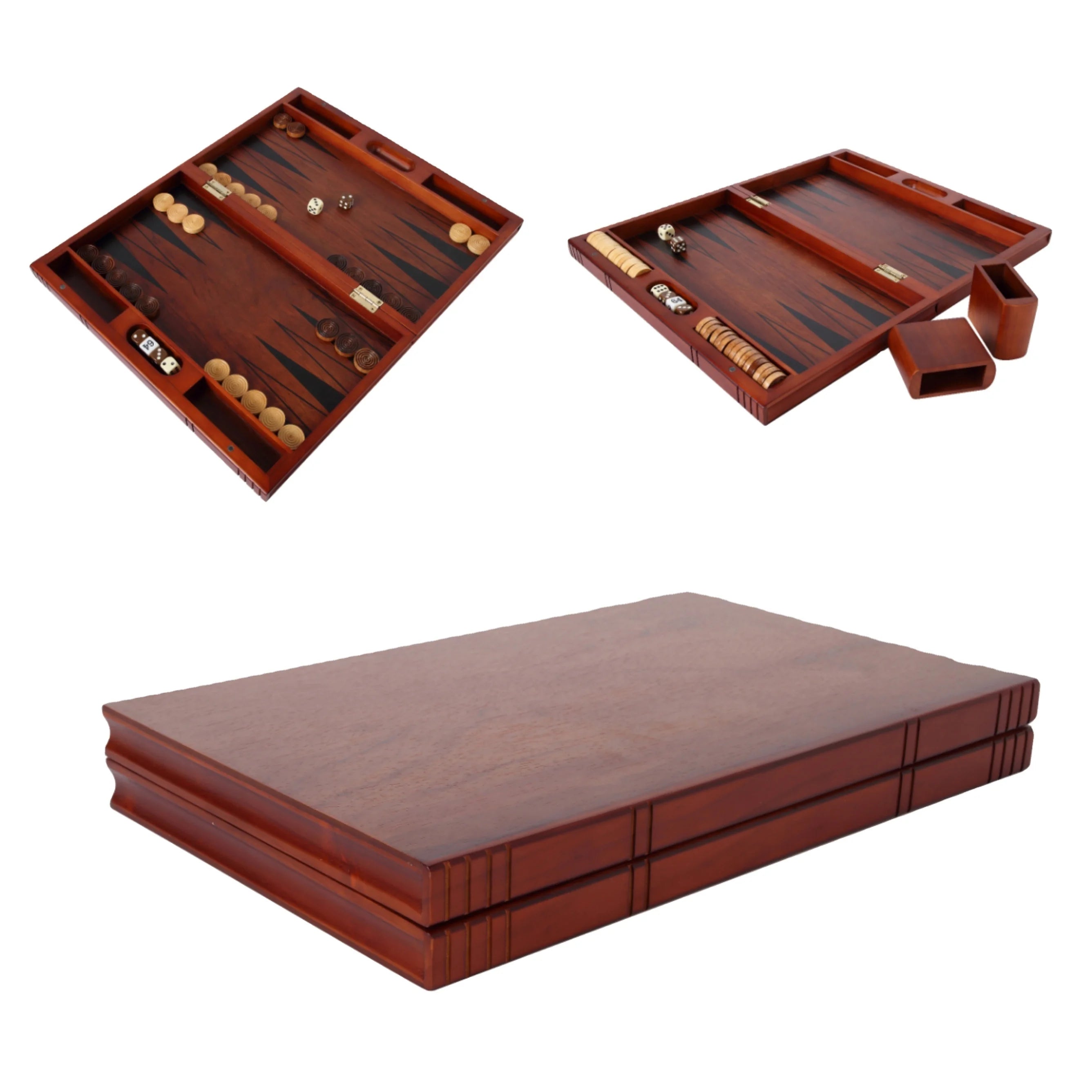 Wholesale Price Custom Luxury Wooden Backgammon Board Portable Folding Game Board for Children's Intellectual Development