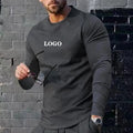 Fall Winter Men's T Shirt Custom Printed Fashion Round Neck Long Sleeve Blank Tee Tops Embroidery Casual T-Shirt 2022 for Men