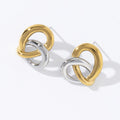 Trendy Fashionable Stainless Steel Silver Gold Stainless Steel Hollow Twisted Heart Hoop Earrings