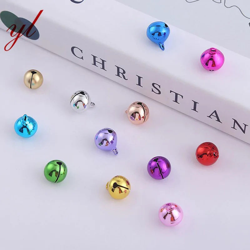 1/2 Inch 12mm Mini Metal Brass Jingle Bells Christmas Decor Colorful Small Bells for DIY
