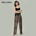 Lace Leopard Print Sleeveless Custom Sexy Full Slips Nightgown Nightwear Girls Lady Women Sleepwear Pajama Set