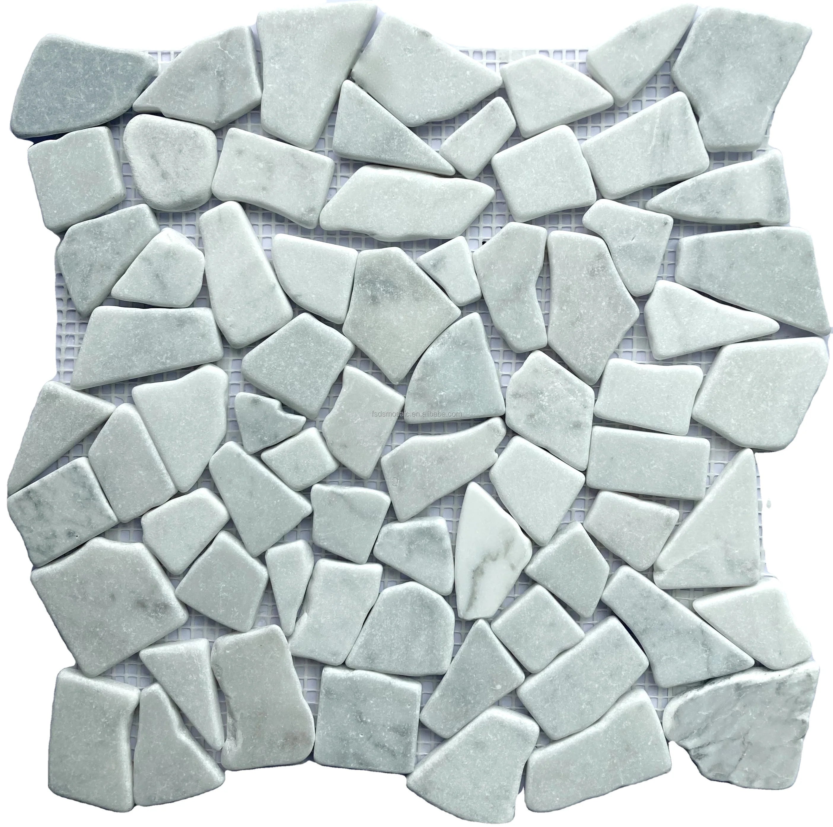 Hot Selling Eco-Friendly  Thick Europe Style White Marble Mosaic Tiles for Kitchen Bathroom Swimming Pool DIY