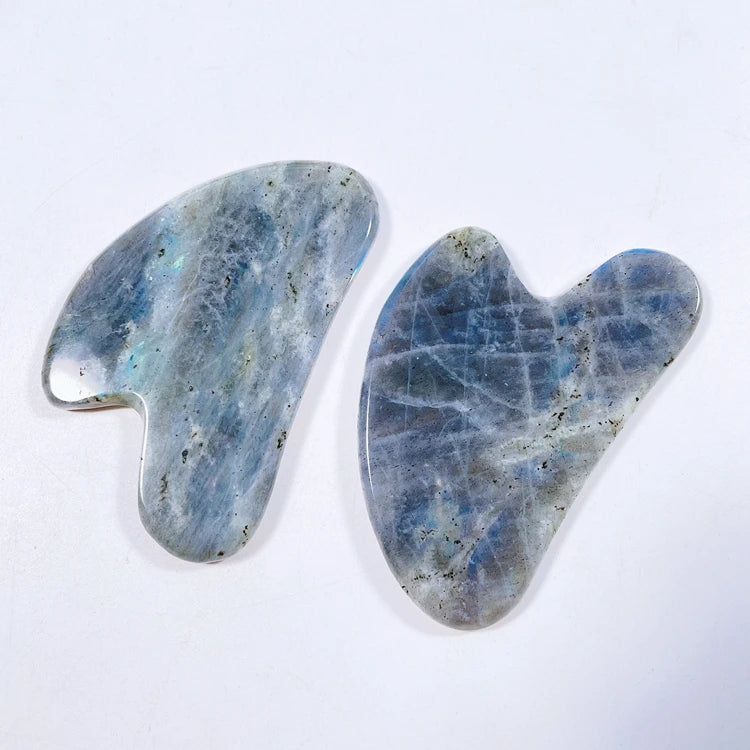 Huiying Heart Labradorite Stone Gua Sha Facial Scraping Massage Tools Face Body Anti-aging Therapy Guasha Board