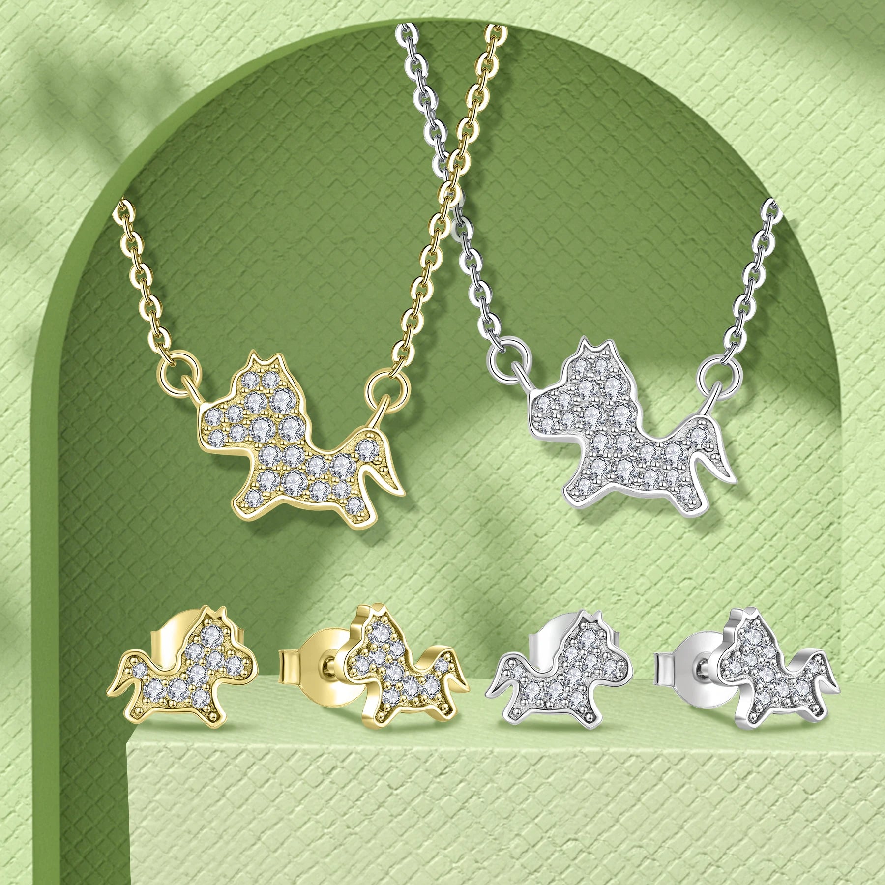 Fine Jewelry Sets Handmade Jewelry Silver 925 Rhodium Plated Dog Motif Animal Jewelry Set Hypoallergenic Factory Direct