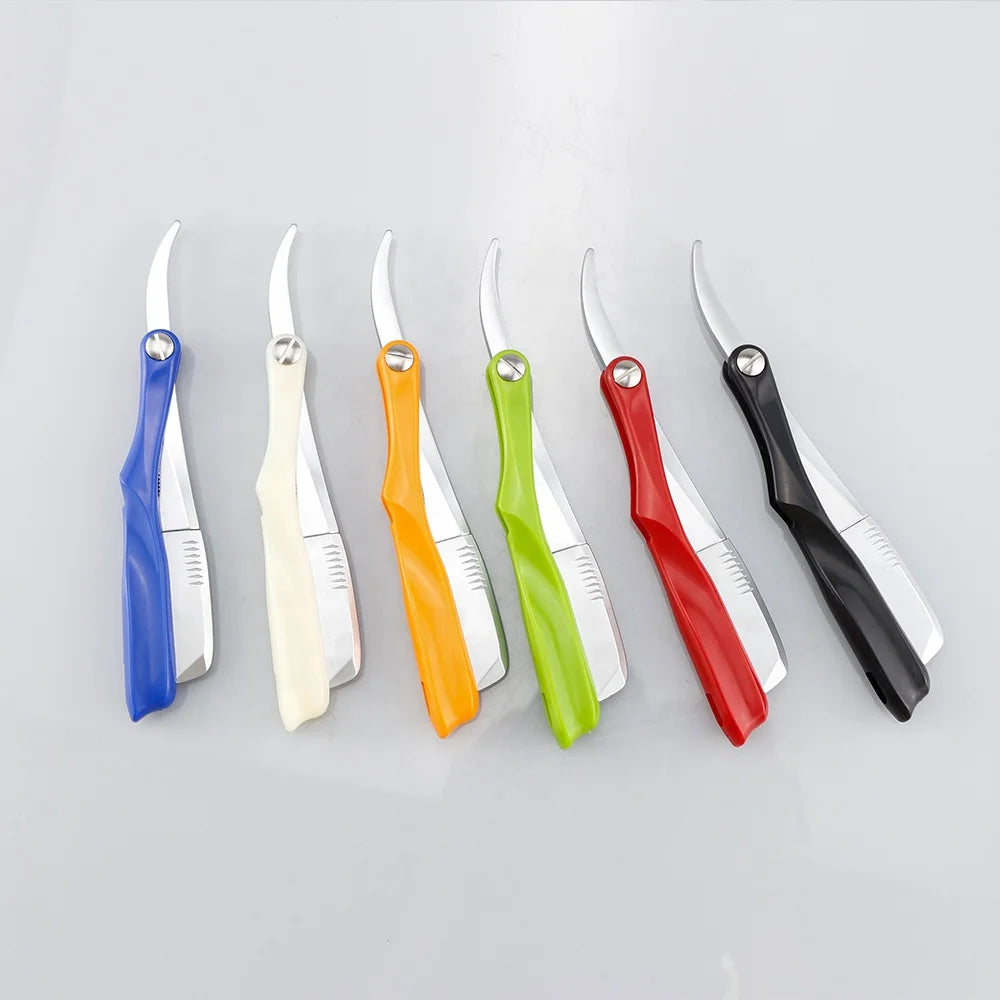 Wholesale Plastic Handle Folding Shaving Razor Best Selling Zinc Alloy Barber Razor Custom Logo Safty Razor for Men Beard Care