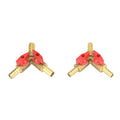 8mm 10mm Barb Y Shape Connector Brass Hose Splitter Gas Water Pipe Water Heater Control Ball Valve