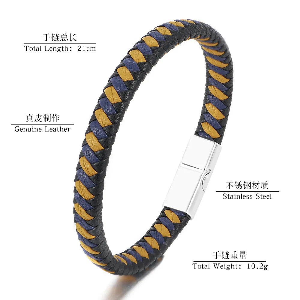 Pulsera Para Hombres Couple Bracelets Creative Leather Accessories Handmade Braided Leather Rope Bracelet for Women Gift