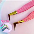 Lashestar Wholesale Fiber Tips 75 90 Degree Volume Eyelashes Extensions Tweezers Set Private Logo Nano Grip Tip Lash Tweezers
