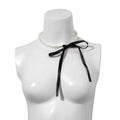Hot Selling Women's French Velvet Necklace with Artificial Pearl Bow Vintage Style Beads Collarbone Chain for Party Occasions
