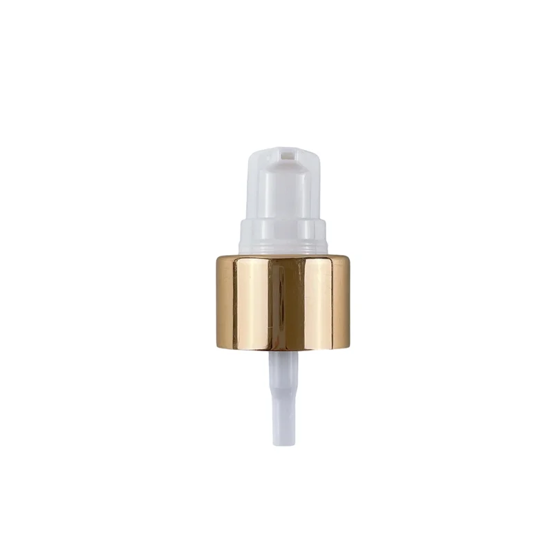 24mm plastic cream pump with transparent cover silver liquid foundation aluminium cosmetic treatment pump with safety clip