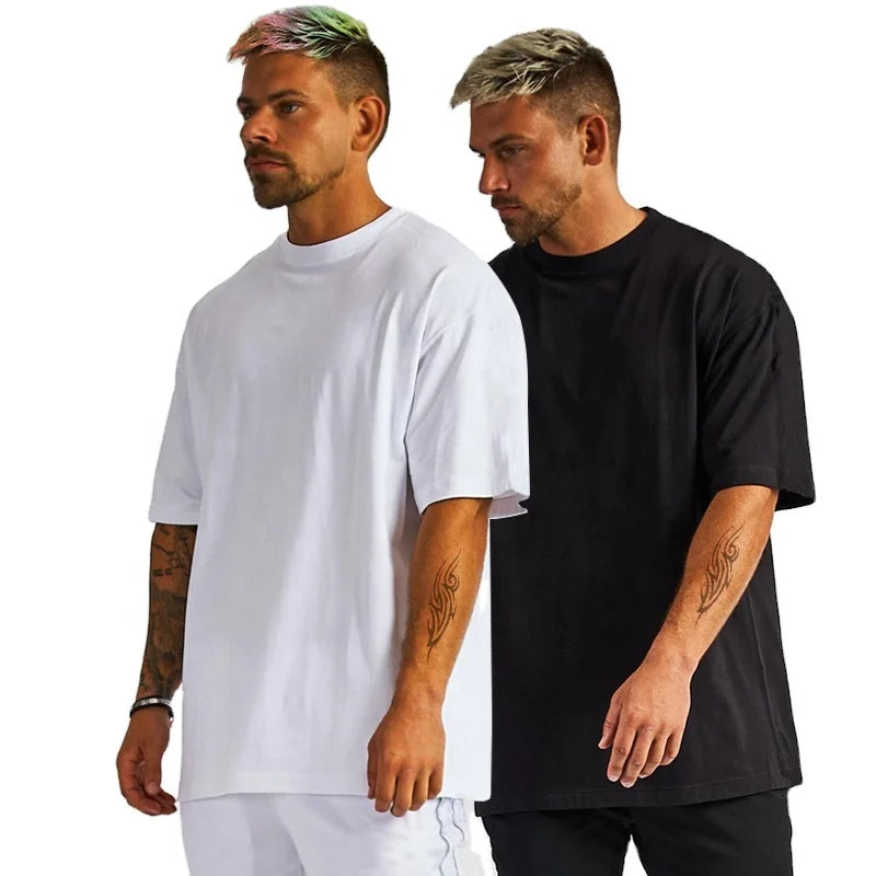 New Design Luxury Quality 100% Cotton Loose Fit Little Drop Shoulder Brand Blank Oversized Men Heavyweight T-shirt