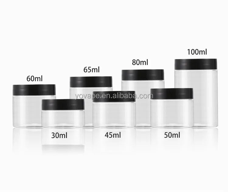 RTS in Stock Cosmetic Storage Packaging 50 g 50 Gr 50gr Transparent Body Lotion Skincare Face Eye Cream PET clear Plastic Jar