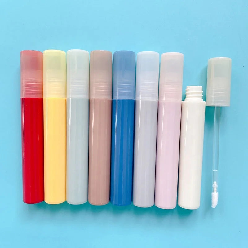 LZ Pack 100pcs Custom Red Yellow Brown Pink Lipgloss Bottles Wholesale Round Empty Private Label 2.5ml Lip Gloss Tube