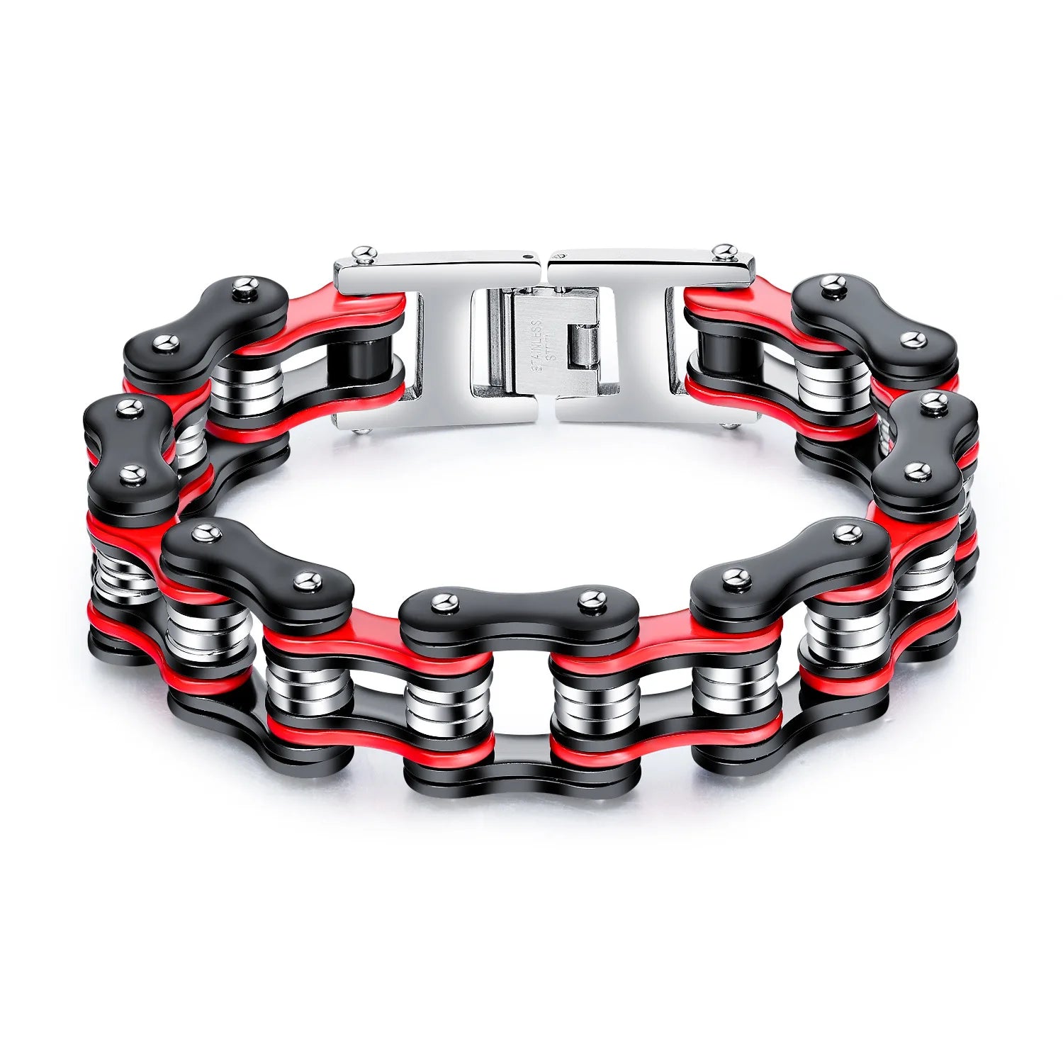 Fatingna High Polish Stainless Steel Jewelry Punk Rock Link Hand Accessories Heavy Motorcycle Chain Bicycle Link Men's Bracelet