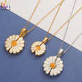 Factory Bulk Drop Oil Enamel Daisy Necklace Stainless Steel Chain Openable Daisy Flower Necklace for Women