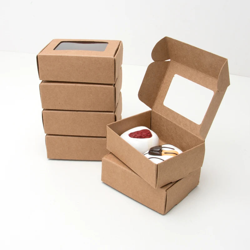 Pvc Perfume Tester Custom Design Dessert Small Brown Paper Gift Kraft Shoe Storage Box for Cakes