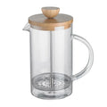 12oz 600ml Eco-Friendly Modern Bamboo Lid Heat Resistant Borosilicate Glass French Press Coffee Tea Maker with Steel Plunger
