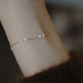 Sweet Fashion 14K Gold Plating Pure 925 Sterling Silver Bow Tie Heart Zircon Bracelets for Women Girls Jewelry