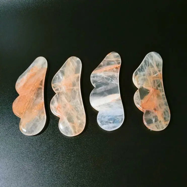DIY Gem Factory price natural hand made Yellow Quartz gua sha customized quartz crystal