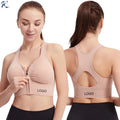 Women Front Zipper Sports Bra High Impact Racerback Workout High Support Front Closure Sports Seamless Breathable Yoga Bra