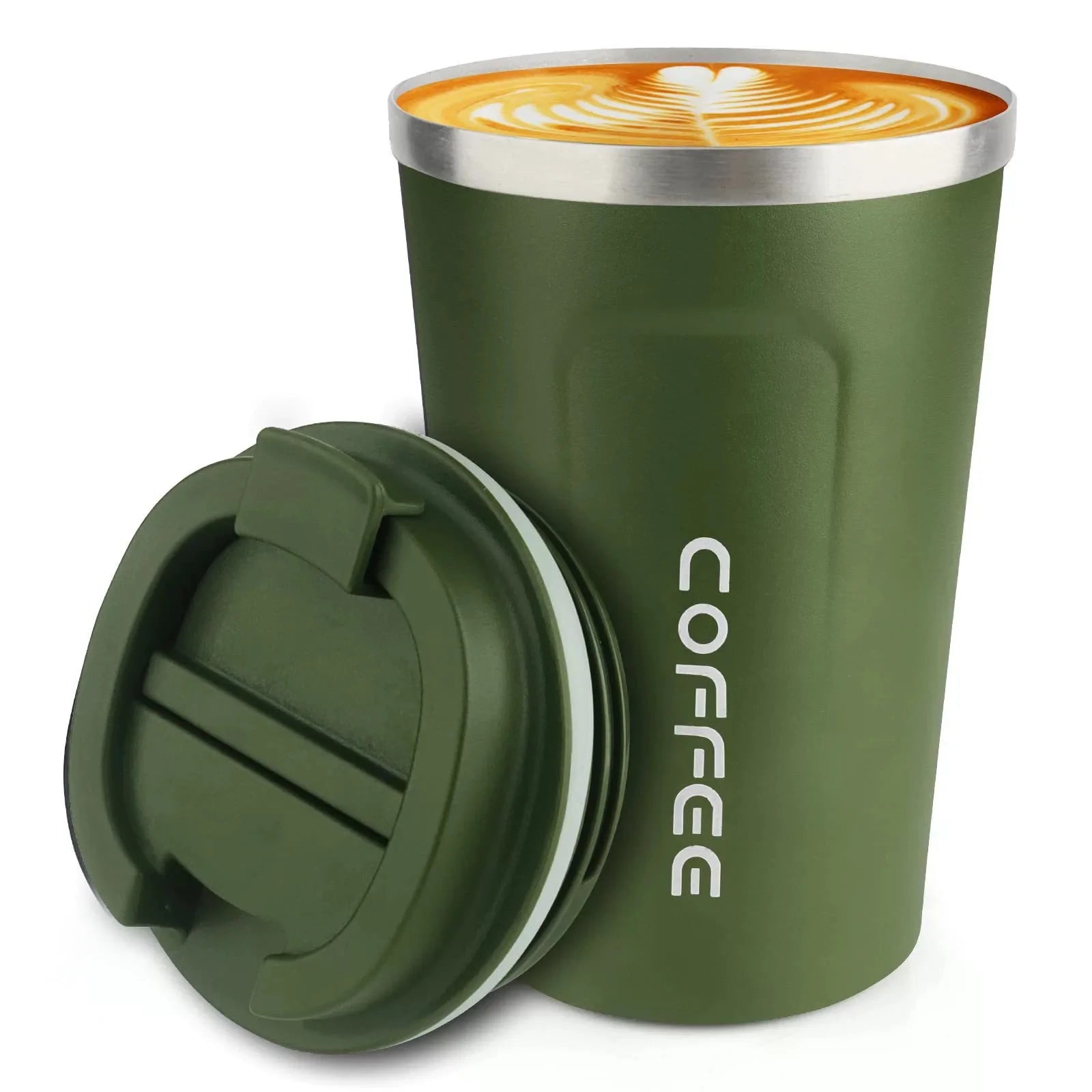 Minimalist Design 12oz Reusable Double Wall Stainless Steel Travel Coffee Tumbler Insulated Thermal Ceramic Mug Lid Custom Logo