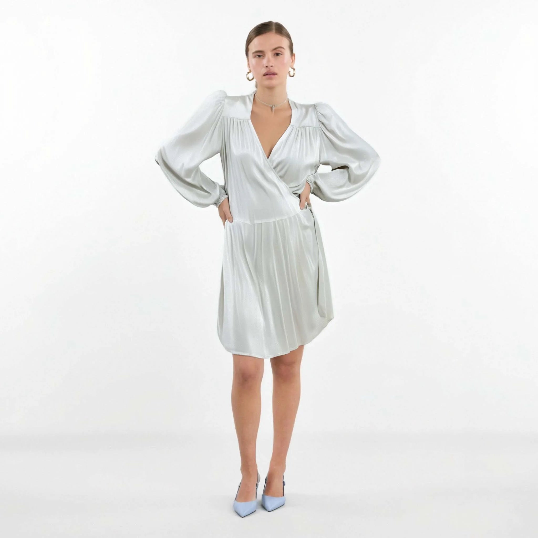 Advanced Woman White Short Dress for 2024 White Long Sleeve Dress White Elegant Dress for Women