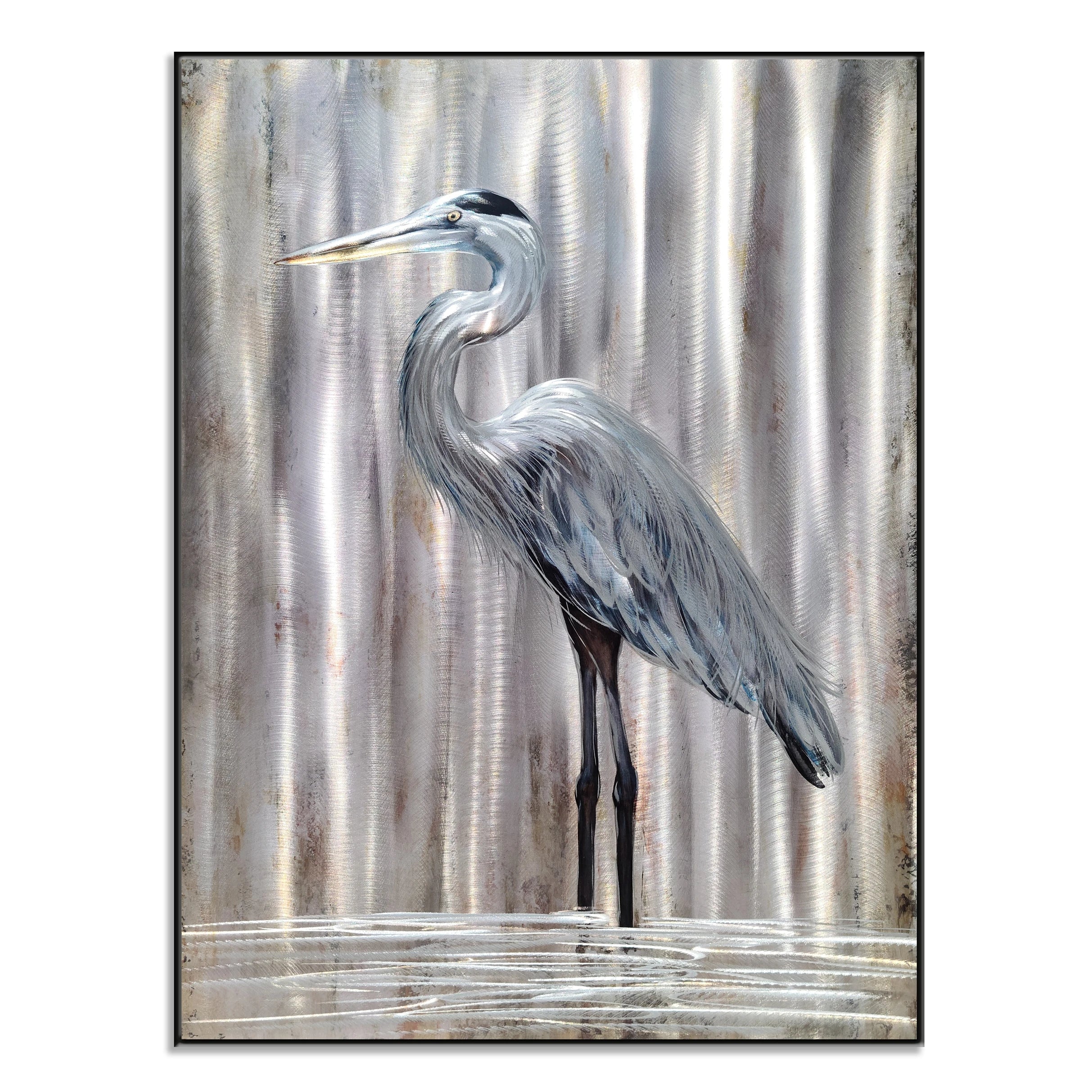 Wholesale Pelican Blue and Silvery Metal Wall Art Decor for Home