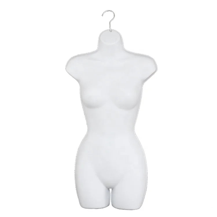 Wholesale PP Underwear Swimwear Display Black and White Customized in Stock Plastic Half Body Display Hanging Mannequin