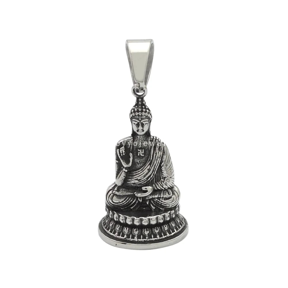 2022 Cuban Buddha Pendants Silver Plated Stainless Steel Buddha Bell Pendant for Men and Women