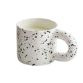 Cheaper Price New Fashionable White Ceramic Porcelain Coffee Mug With Black Ink Spots