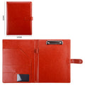 Custom Logo A4 Size PU Leather File Folder Portfolio Binder with Magnetic Buckle Clip for School and Document Use