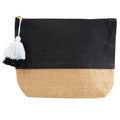 Wholesale Jute Cosmetic Bag Makeup Bag Travel Mini Makeup Bag with Tassels