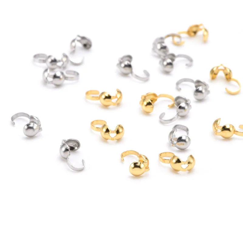 Wholesale Connectors Stainless Steel Clasps for Bracelet Necklace Jewelry Making End Cap Jewelry Accessories