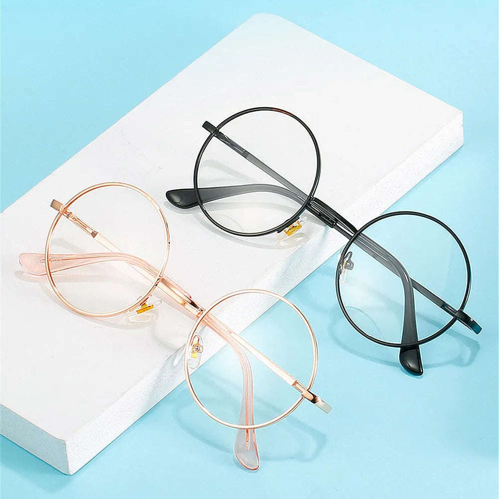 2025 Fashion Unisex Round Lens Color Changing Sunglasses UV400 Photochromic Blue Light Blocking Computer Glasses