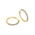 DUYIZHAO Woman Ring Earrings Brass Gold Plated Full of Diamond Zircon 25mm Ear Ring Earrings