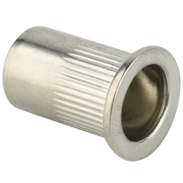 Blue and White Zinc Finish Flat Head Vertical Stripe Blind Hole Rivet Nut