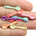 500g Lot Colorful Simulation Spoon Miniature Acrylic Pendants Charms for Bracelets Necklace Key Chain Component